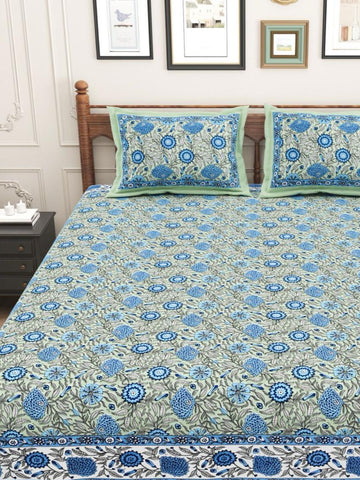 Fitted Bedsheet blue green